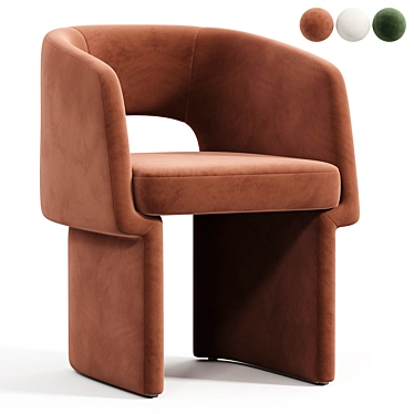 Modern Velvet Dining Chair 2015 3D model image 1 