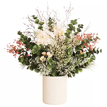 Eucalyptus Bouquet with White Roses 3D model image 1 