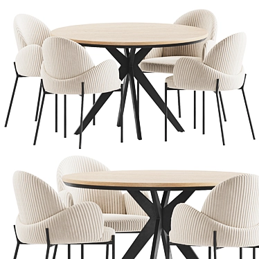 Elegant Dining Set Models Collection 3D model image 1 