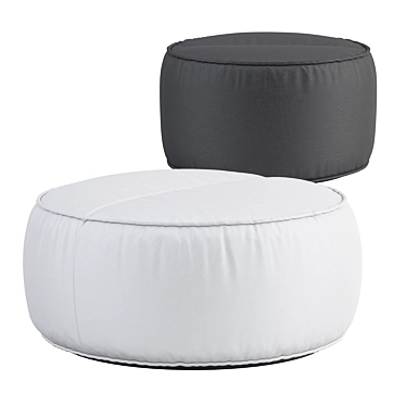 Modern Ottoman Set with 2 Stools 3D model image 1 