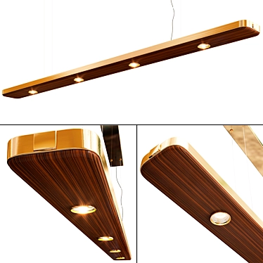 Sleek NUMI Linear Pendant Light 3D model image 1 