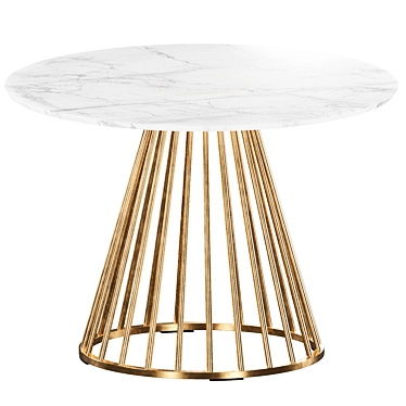 Lillian Dining Table White Marble 3D model image 1 