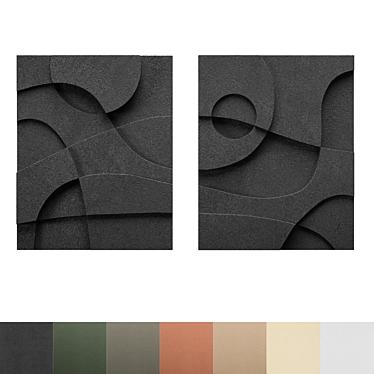 Shadow Plaster Relief Art Set 3D model image 1 