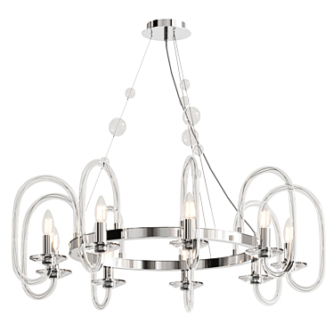 Elegant Taro Chandelier Fixture 3D model image 1 