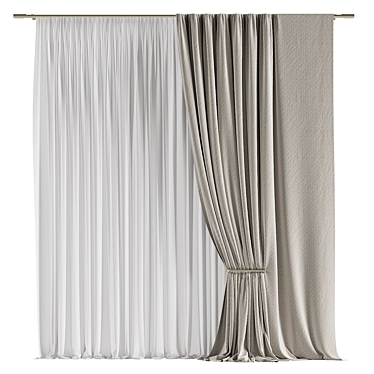 Folded Curtain 009 3D model image 1 