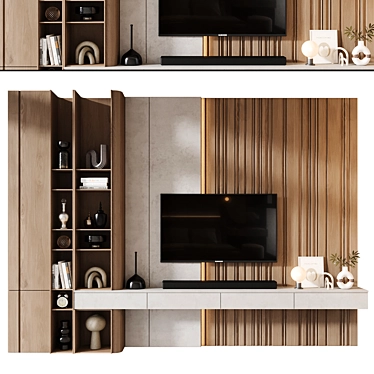 Modern Living Room TV Shelf 3D model image 1 