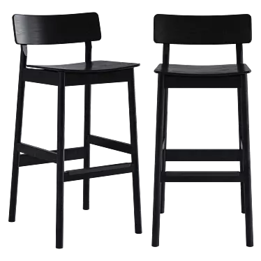 Modern Black PAUSE Bar Stool 3D model image 1 