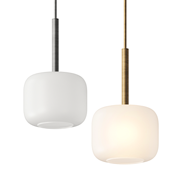 Sleek Burnished Pendant Light Fixture 3D model image 1 