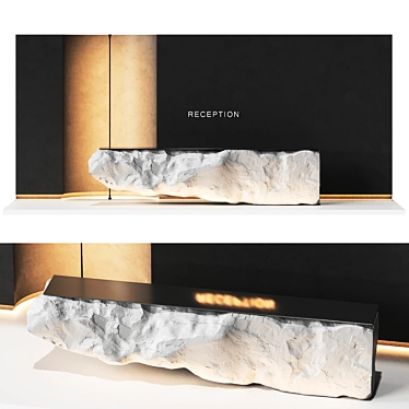 Natural Rock Reception Desk Set 3D model image 1 