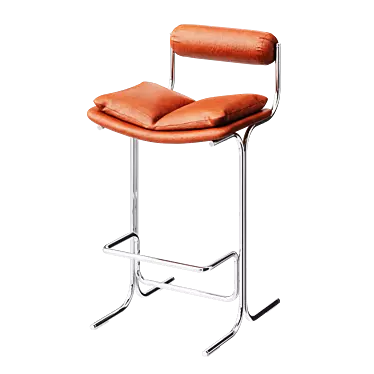 Retro Elegance Leather Bar Stools 3D model image 1 