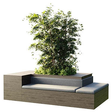 Green Plant Benches for Urban Environment 3D model image 1 