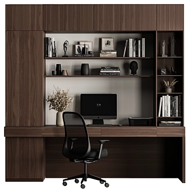 Modern Home Office Furniture Set 3D model image 1 