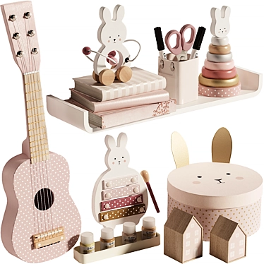 Jabadabado Bunny Wooden Toys & Storage 3D model image 1 