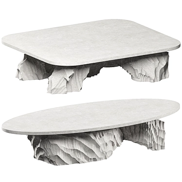 Custom Stone Table Setting, High-Poly Corona5 3D model image 1 