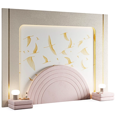 Illuminated Headboard with CoronaLightMtl 3D model image 1 