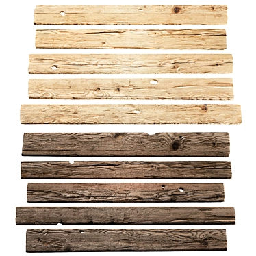 Vintage Wood Boards Set 3D model image 1 