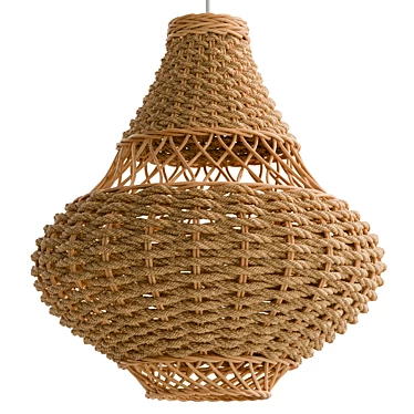 Rattan Pendant Light Fixture 3D model image 1 