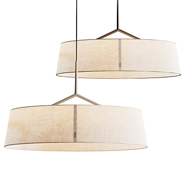 Modern Metal Fabric Pendant Light 3D model image 1 