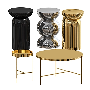 Gold Collection Coffee Table - Glamorous Elegance 3D model image 1 