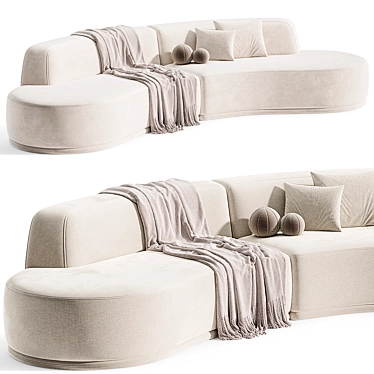 Elegant Curved Fabric Sofa 2015 3D model image 1 