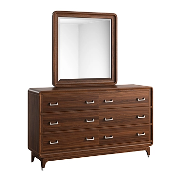 Chicago Walnut Dresser Set 3D model image 1 