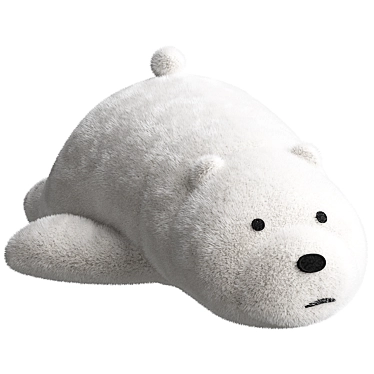 Soft Toy White Bear Plush 3D model image 1 