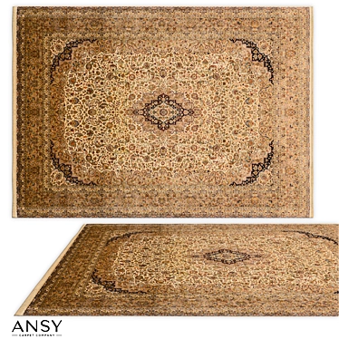 Luxury Handmade Kashmir Style Rug 3D model image 1 