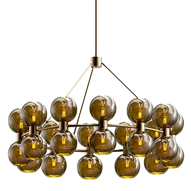 Pristine Brass Chandelier Fixture 3D model image 1 