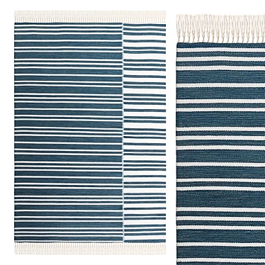 Eco-Friendly Striped Indoor/Outdoor Rug 3D model image 1 