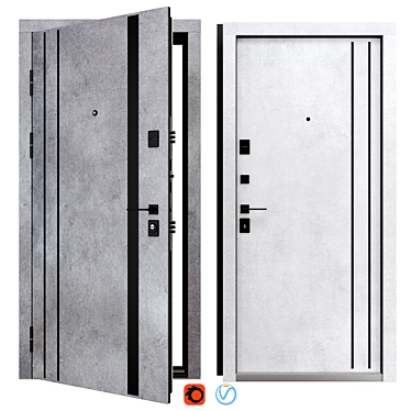 Securemme 549 Metal Entrance Door 3D model image 1 