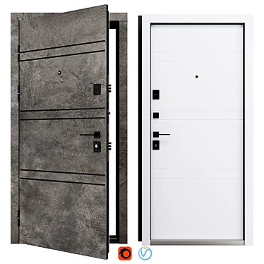 Mottura 550 Metal Door Set 3D model image 1 