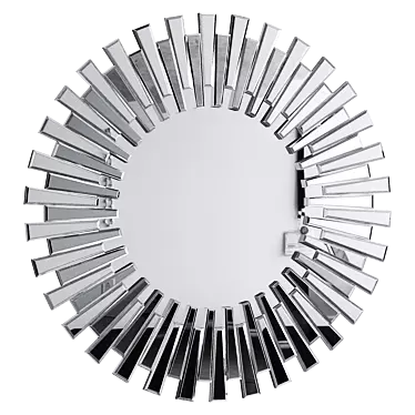 Silver Starburst Modern Round Mirror 3D model image 1 