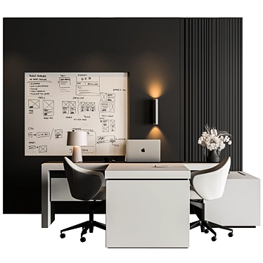 Executive Boss Desk - Workstation Transform 3D model image 1 