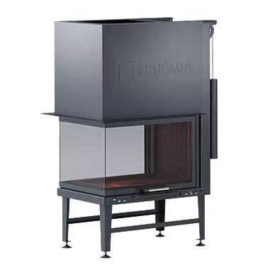 Modern Metal Villa Fireplace 3D model image 1 