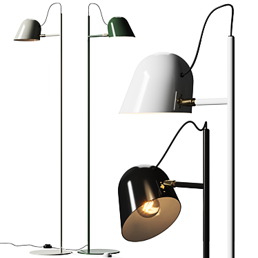 Modern Pine Green Floor Lamp 3D model image 1 