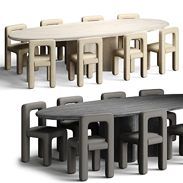 Modern Dining Set Elegant Design 3D model image 1 