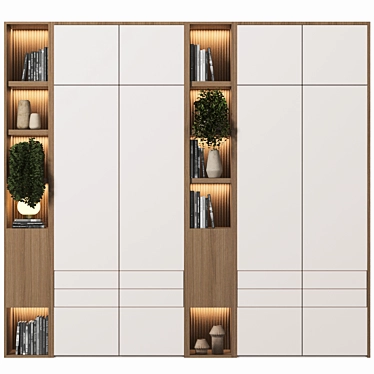 Contemporary Modular Wardrobe System 3D model image 1 