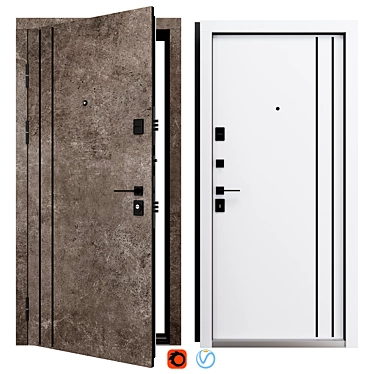 Status 551 (Bulat) Metal Entrance Door 3D model image 1 