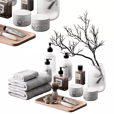 Modern Bathroom Accessories Set 3D model image 1 