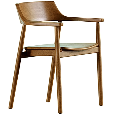 Modern Solid Oak Chair 76cm 3D model image 1 