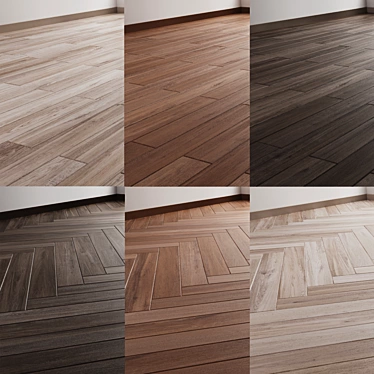 Customizable Oak Parquet Floor Tiles 3D model image 1 