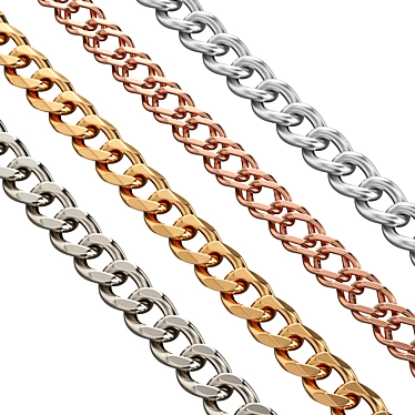 Luxury Metal Chain with Carabiner 3D model image 1 