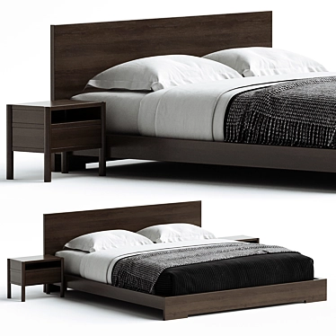 Sleek Atlantico Bed Design 3D model image 1 