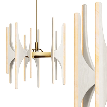 Walnut & Onyx Chandelier by Markus Haase 3D model image 1 