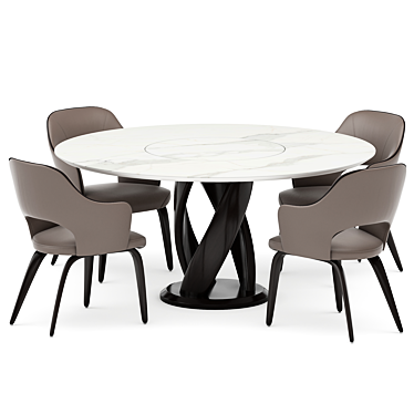 Elegant Dining Set Virtuos & Apriori 3D model image 1 