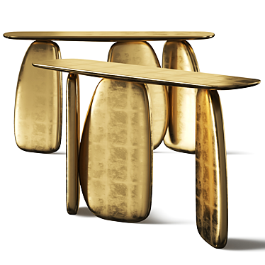 Modern Gold Leaf Console Table 3D model image 1 