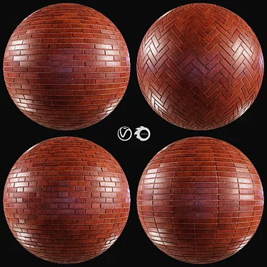 Seamless Realistic Brick PBR Material 3D model image 1 