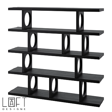  LoftDesigne 80605 Wooden Shelving 3D model image 1 