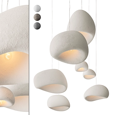 Handcrafted Khmara Pendant Lamps Set 3D model image 1 