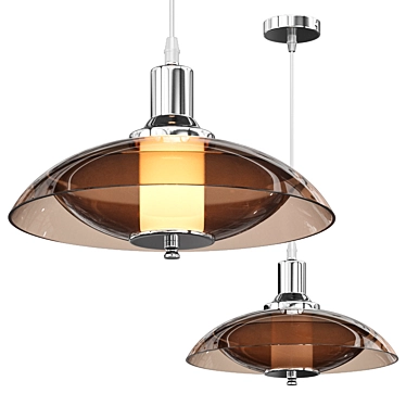 Modern Chrome Saucer Pendant Light 3D model image 1 